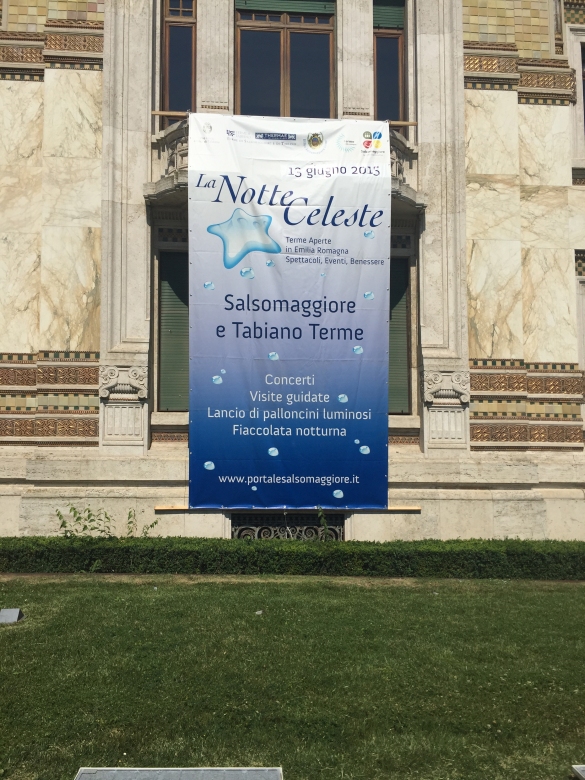Notte Celeste: Anno 2015 - lo striscione dell'evento in piazza