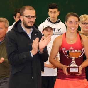 33° Torneo Internazionale Juniores di Tennis: 7 maggio 2016  Premiazione, il Sindaco Filippo Fritelli e Jodie Anna Burrage winner girls singles