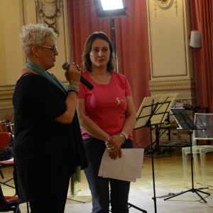 Salso Summer Class & Festival: 24 luglio 2016 Concerto Fratellanza. L'Assessore Daniela Isetti ed Elisabetta Pe de I Musici di Parma