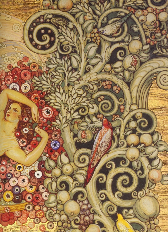 Terme Lorenzo Berzieri: Particolare dell'affresco sulla parete destra dello scalone (Galileo Chini 1922)