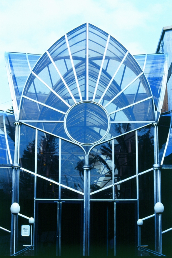 Terme di Tabiano: Particolare della vetrata centrale dell'edificio termale