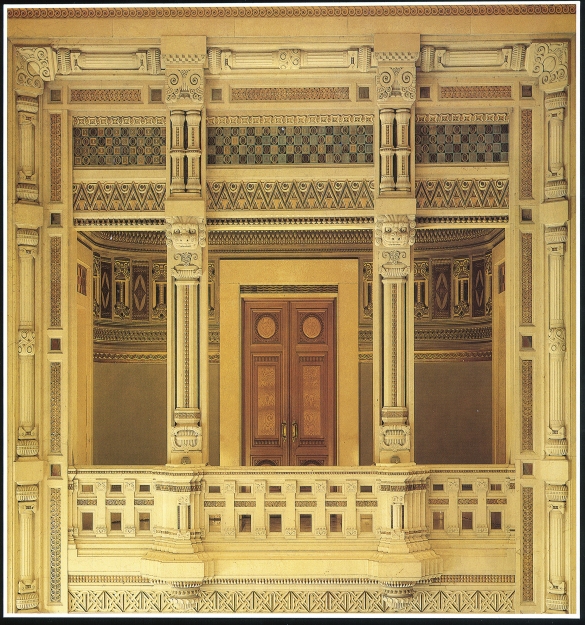 Terme Lorenzo Berzieri : Interno, veduta frontale di una loggia laterale tripartita con pareti concave