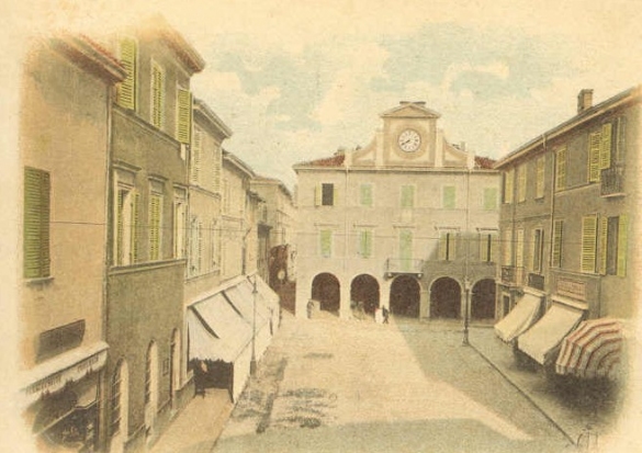 Piazza Vittorio Emanuele: Veduta generale da una illustrazione d'epoca