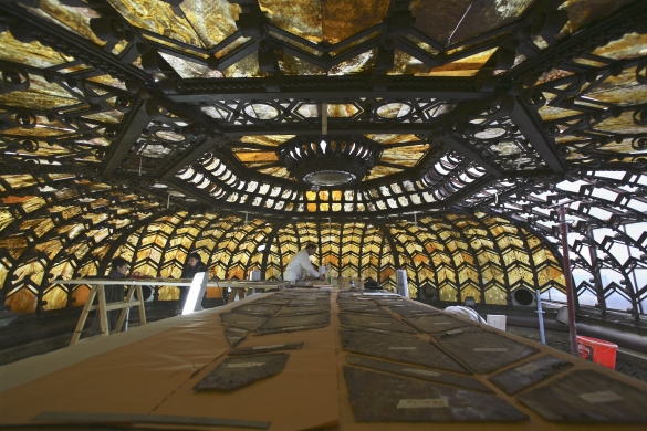 Palazzo Congressi: Salone Moresco, anno 2007, lavori di restauro al lucernario della cupola