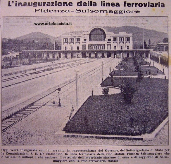 Stazione della Ferrrovia: Ritaglio stampa inerente l'inaugurazione della nuova struttura viaria