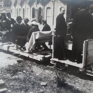 Costruenda Stazione della Ferrovia - Collezione Biblioteca Comunale G. D. Romagnosi