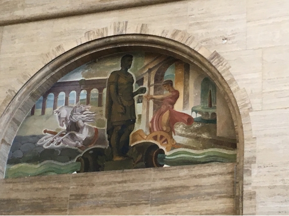 Stazione Ferroviaria: Lunetta pittorica opera di Giulio Ruffa (1903-1970)