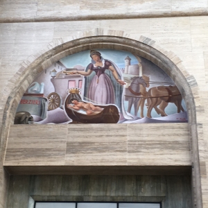 Stazione Ferroviaria: Lunetta pittorica opera di Giulio Ruffa (1903-1970)