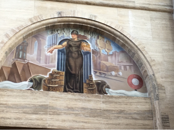 Stazione Ferroviaria: Lunetta pittorica opera di Giulio Ruffa (1903-1970)