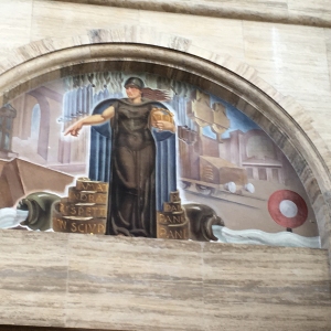 Stazione Ferroviaria: Lunetta pittorica opera di Giulio Ruffa (1903-1970)