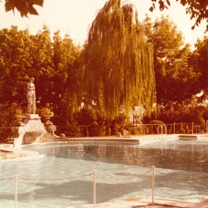 Poggio Diana  - Collezione Biblioteca Comunlae G.D Romagnosi: Anni ' 70 del Novecento - La piscina con la statua della dea Venere a bordo vasca