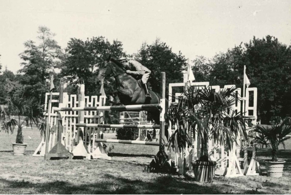 39° Concorso Ippico Nazionale - Collezione Biblioteca Comunale G. D. Romagnosi: 18 agosto 1961 - Cavaliere al salto dell'ostacolo