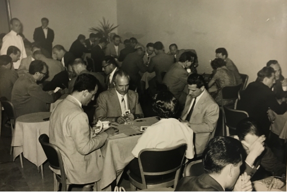 Gioco Bridge : 29 giugno 1959 - Salsomaggiore Terme, torneo di bridge a coppie libere organizzato dal Bridge Club di Salsomaggiore Terme	