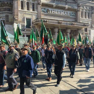 Sfilata ANA in piazza Berzieri