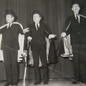 Pippo Baudo, Enzo Tortora e Alighiero Noschese sul palco del Teatro Nuovo a Salsomaggiore