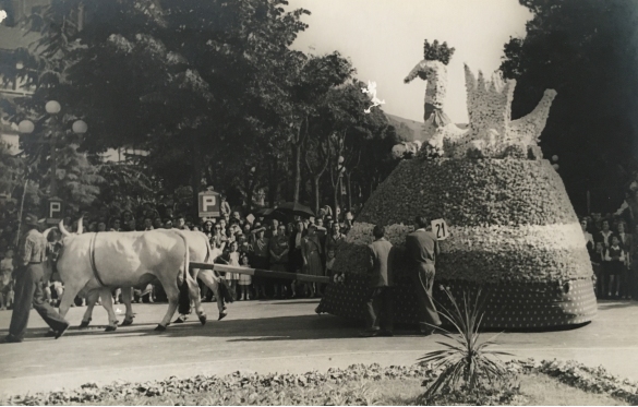 1952 Corso di Fiori - Collezione BIblioteca G.D.Romagnosi: Giugno 1952 - n. 21 Eterna giovinezza, carro piccolo