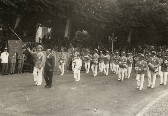 1959 Corso di Fiori - Collezione BIblioteca G.D.Romagnosi: Giugno 1959 - n. 1 Gruppo Bandistico Caratteristico di Salsomaggiore,50 elementi diretti dal Maestro Guido Fusi