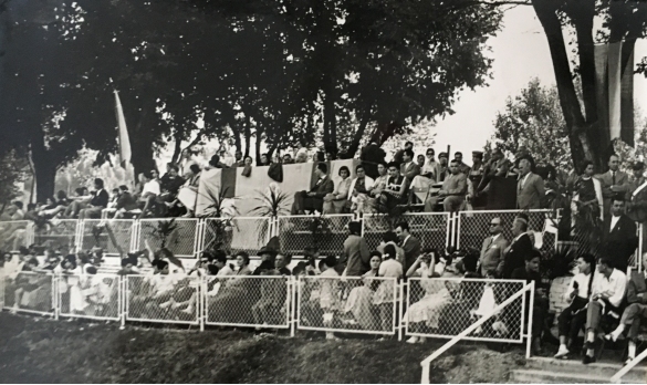 Concorso Ippico di Salsomaggiore- Collezione Biblioteca Comunale G.D. Romagnosi: 10-13 agosto 1960 - Vista particolare sul pubblico presente