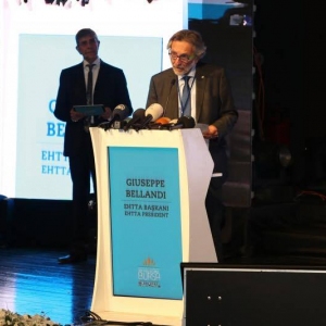 Il presidente Giuseppe Bellandi all'apertura dell'assemblea EHTTA di Bursa (Turchia)
