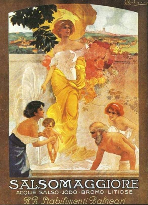Storica affiche Liberty di Salsomaggiore Terme(1900 circa): 