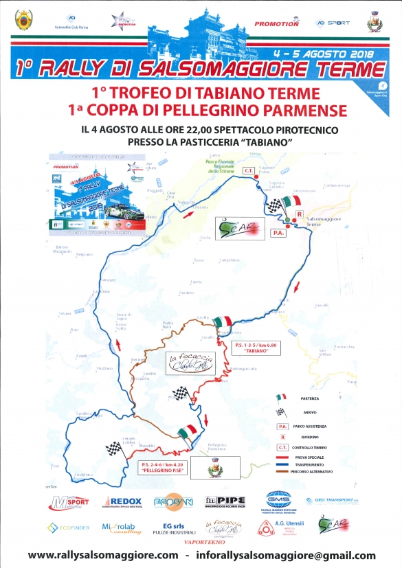 La locandina con il percorso di gara: 