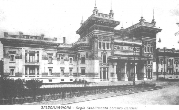 Regio Stabilimento Lorenzo Berzieri: Le terme Berzieri furono inaugurate con una solenne cerimonia nel 1923. Riproduzione da cartolina d'epoca