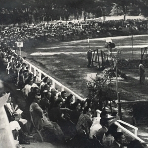 Concorso Ippico Nazionale - Collezione Biblioteca Comunale G. D. Romagnosi: 1951 (data incerta) - Il pubblico assiste all'evento sportivo