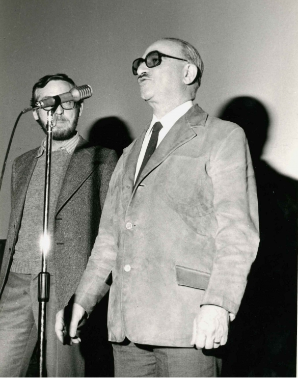 1980- Incontri Cinematografici Salsomaggiore Terme: Il regista Alberto Lattuada con Adriano Aprà, direttore del festival. La terza edizione prevedeva una sezione Omaggio ad Alberto Lattuada dedicato a 5 suoi film