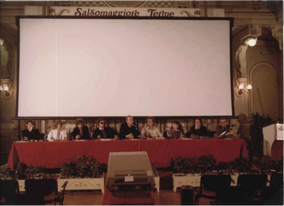 1985-Salso Film & Tv Festival: Il convegno in Sala delle Cariatidi con il tavolo dei relatori