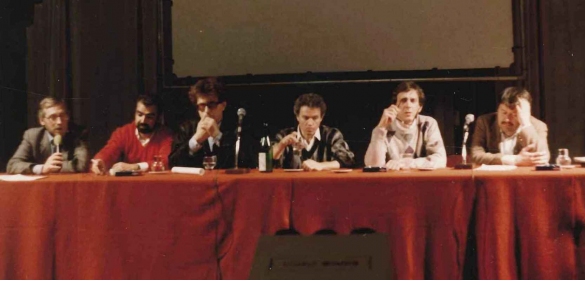 1985-Salso Film & Tv Festival: Il convegno con il tavolo dei relatori