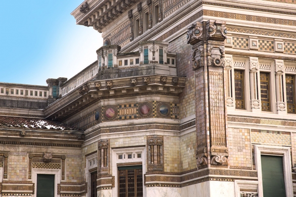 Terme Lorenzo Berzieri : Particolari della facciata