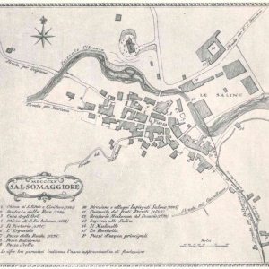 Salsomaggiore Terme, mappa del 1820: Tratta dal testo: Primo centenario delle cure, 1839-1939 ... (nota: da una vecchia stampa)