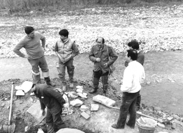 Torrente Stirone - anno 1987: Gli scavi con il ritrovamento della balenottera Giorgia - Plesiobalaenoptera quarantellii