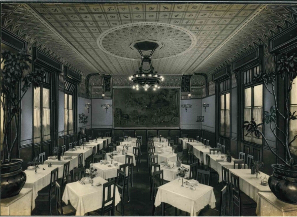 Vecchia Salso - Collezione Fotografica Digitale Famiglia Marzaroli: Primi del Novecento - Albergo Bertazzoni vista della sala da pranzo