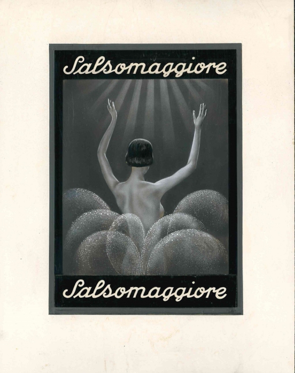 Vecchia Salso - Collezione Fotografica Digitale Famiglia Marzaroli: Primi del Novecento - Bellissimo manifesto pubblicitario storico che pubblicizza Salsomaggiore