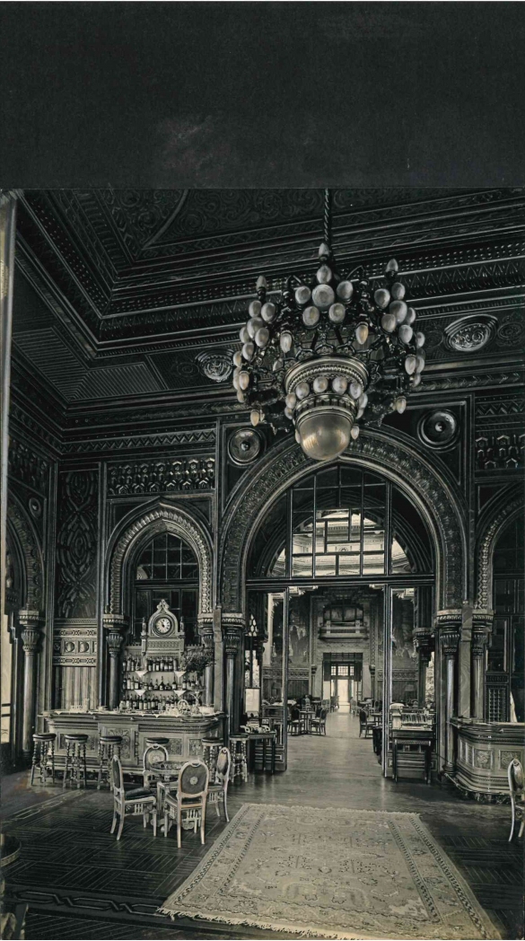 Vecchia Salso - Collezione Fotografica Digitale Famiglia Marzaroli: Primi del Novecento - Il Grand Hotel des Thermes, il bar in Sala Lampadario