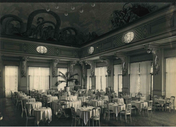 Vecchia Salso - Collezione Fotografica Digitale Famiglia Marzaroli: Primi del Novecento - Grand Hotel des Thermes, la sala per le colazioni (oggi sala Mainardi)