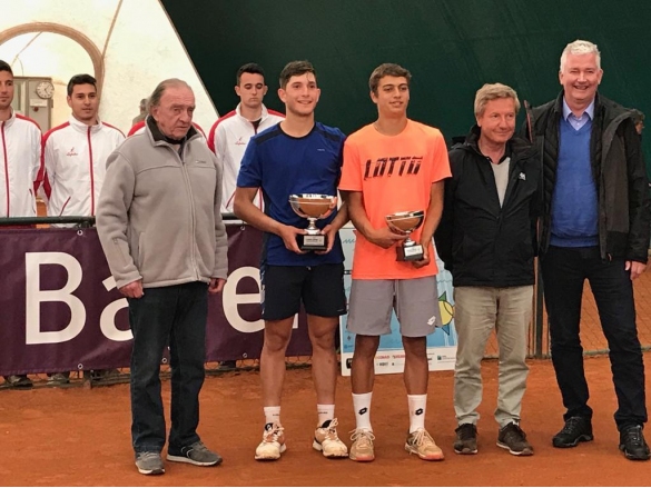 International Junior Tennis Tournament: 5 maggio 2019 - Premiazione singolare Maschile:Passaro (in blu) e Cabolli
