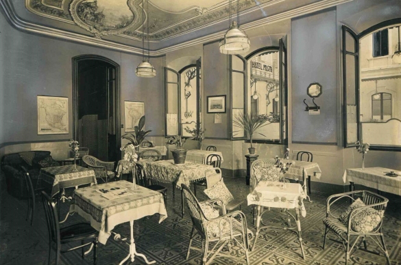 Vecchia Salso - Collezione Fotografica Digitale Famiglia Marzaroli: Primi del Novecento – Albergo Posta, sala interna