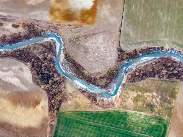 Veduta aerea dell'area protetta del Parco dello Stirone: 